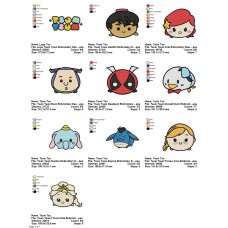 Package 10 Tsum Tsum 01 Embroidery Designs